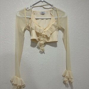 Oh Polly Cream Ruffle Blouse